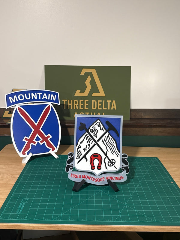 1st Battalion 87th Infantry Regiment DUI display in Three Delta Actual workshop