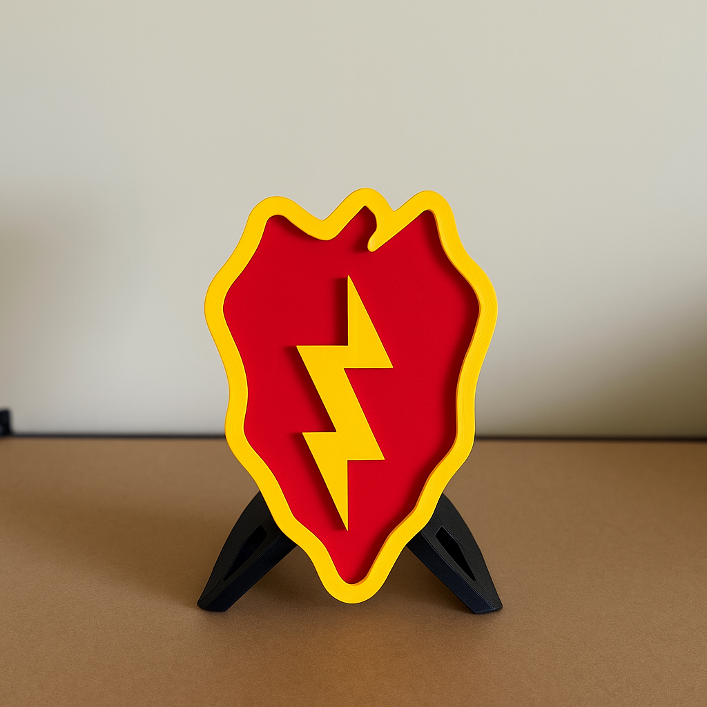 Custom 3D printed 25th Infantry Division display — military unit gift 