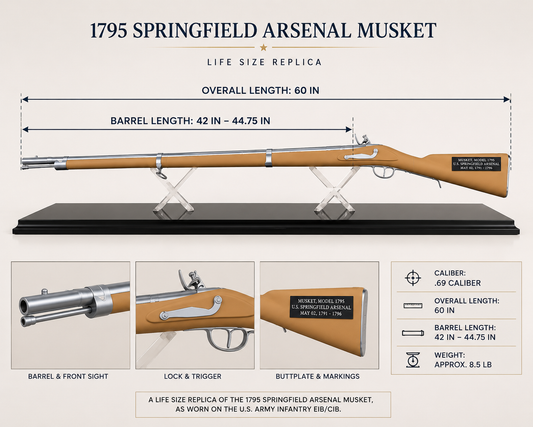 1795 Springfield Arsenal Musket Replica – Life-Size Display Piece