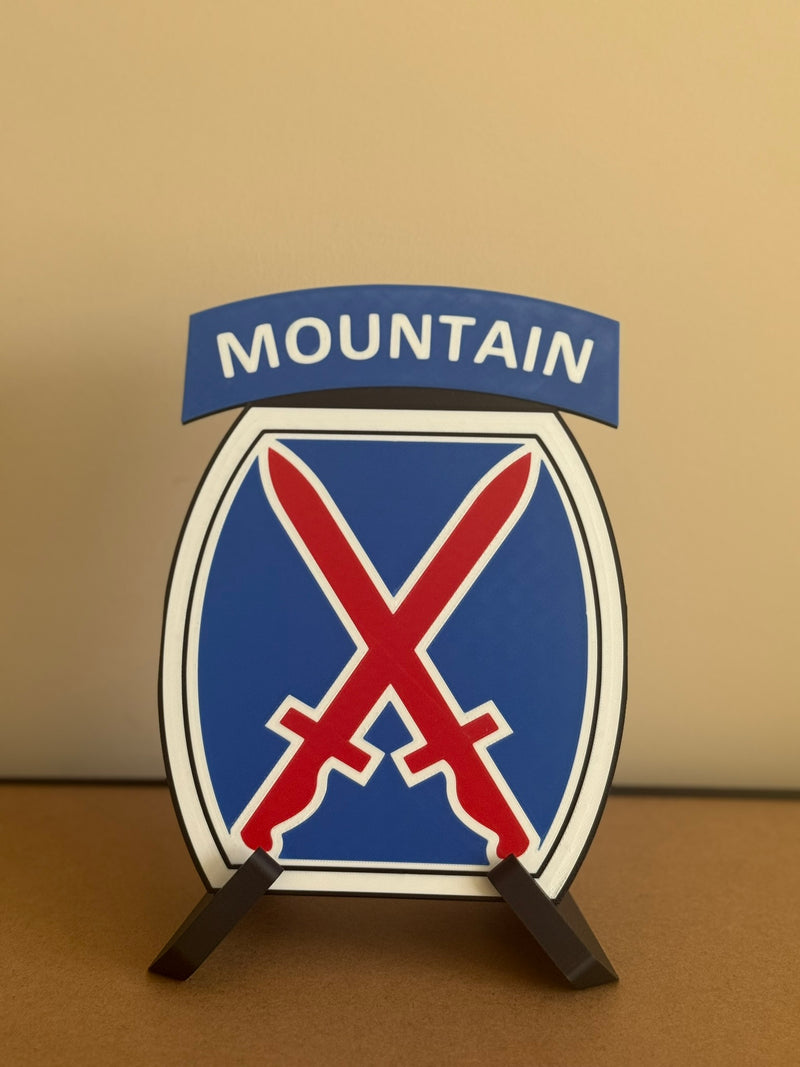 10th Mountain Division Patch Display