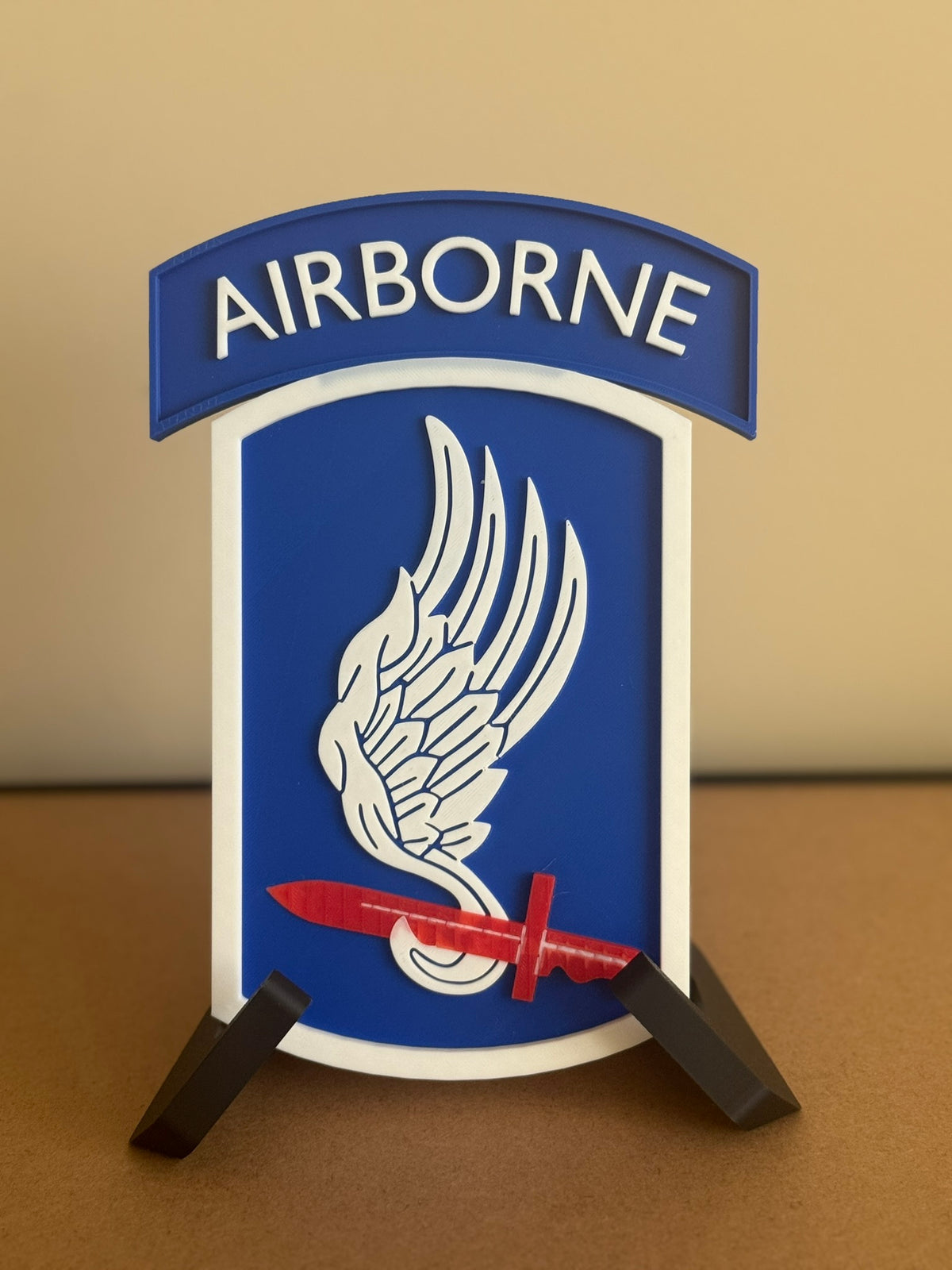 173rd Airborne Brigade Patch Display — 3D-printed unit display