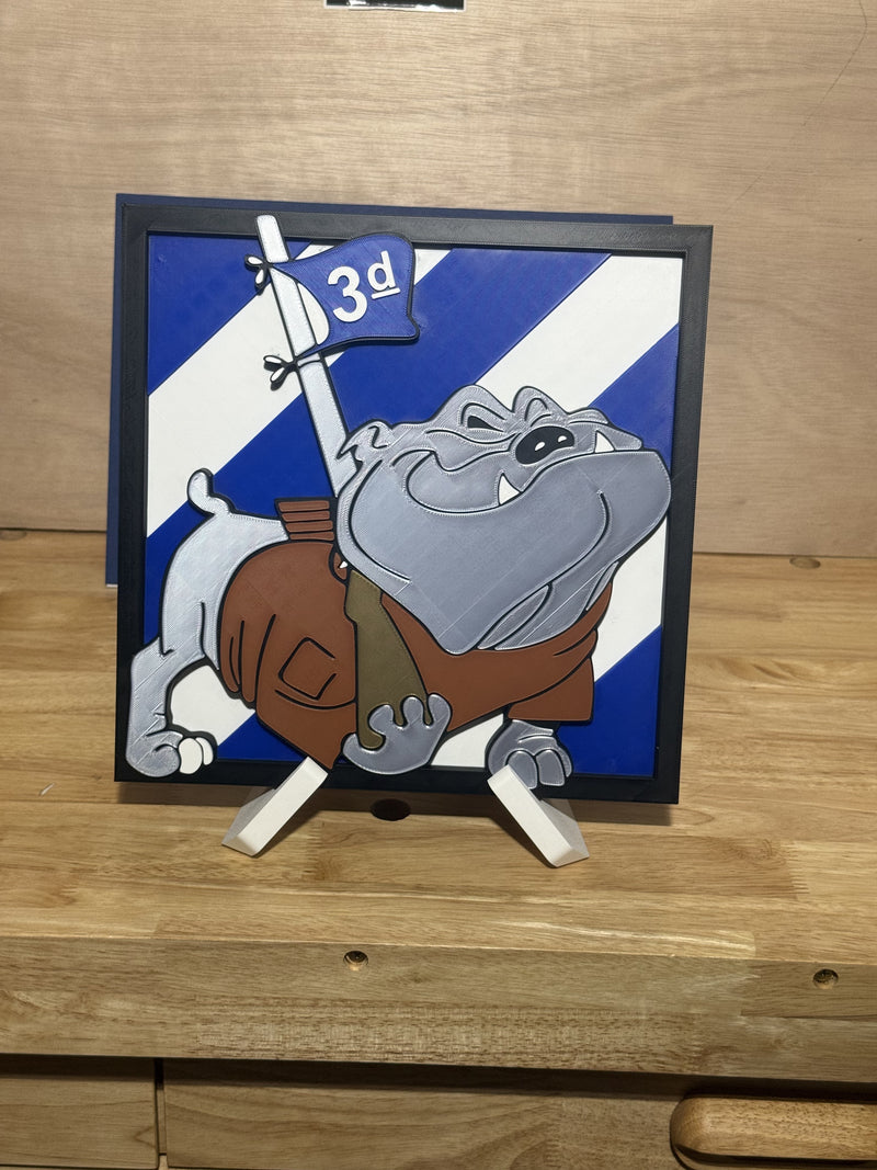3rd ID Bulldog Unit Plaque (Small / Medium / Large)