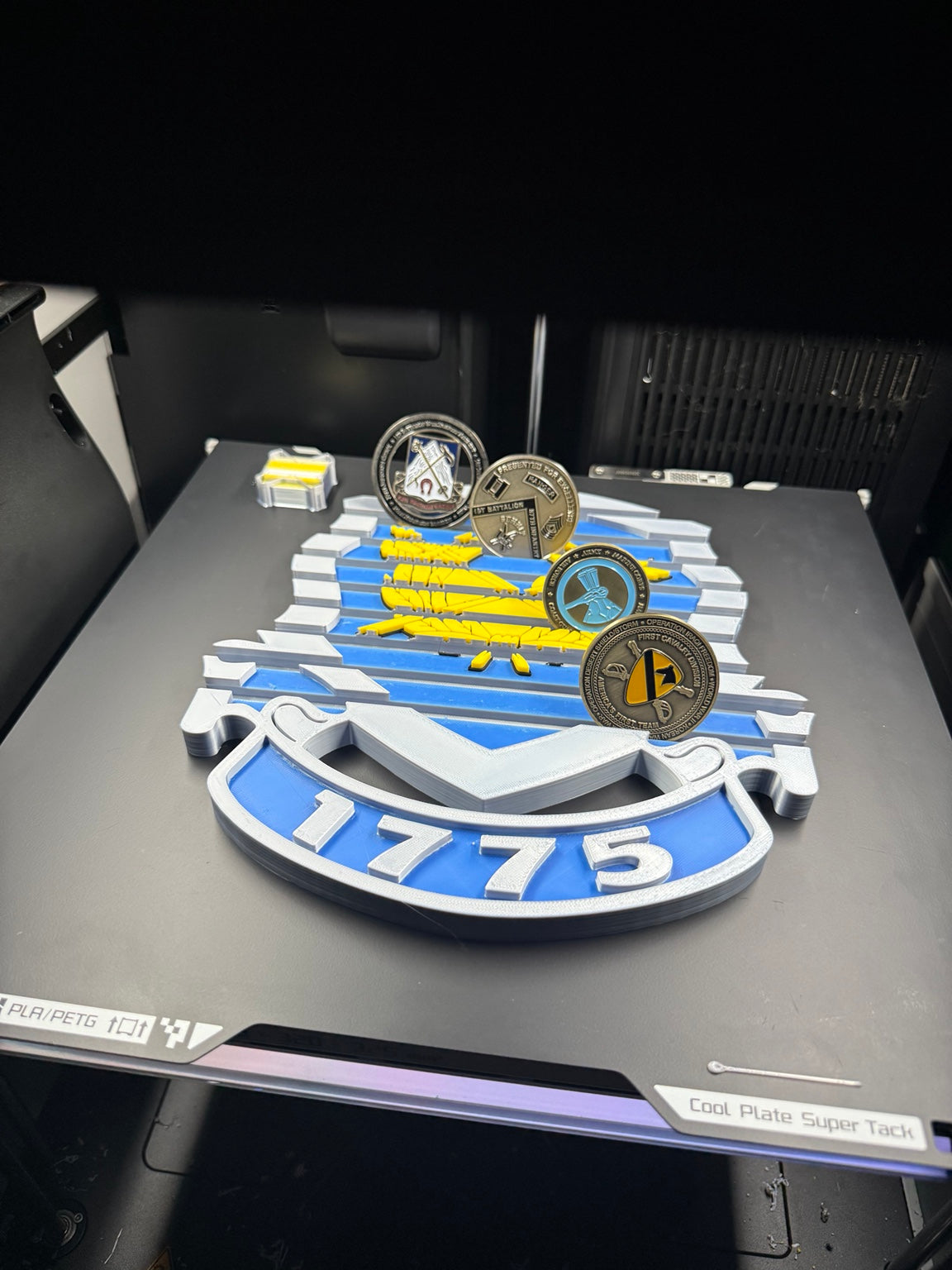 Custom 1-75 Army challenge coin holder 3D printed military coin display