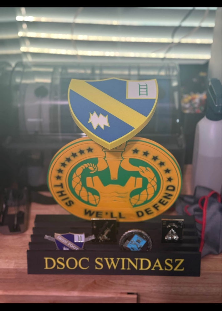 Custom drill sergeant military challenge coin display holder